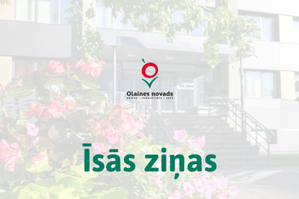 Īsās ziņas, Olaines novada logo, Olaines novada pašvaldības domes ēka. 